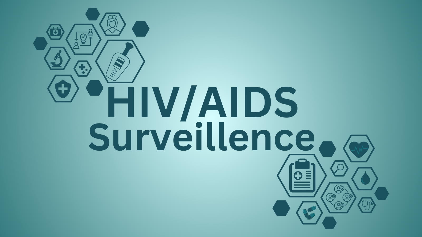 HIV-AIDS Survillence green text with different icons