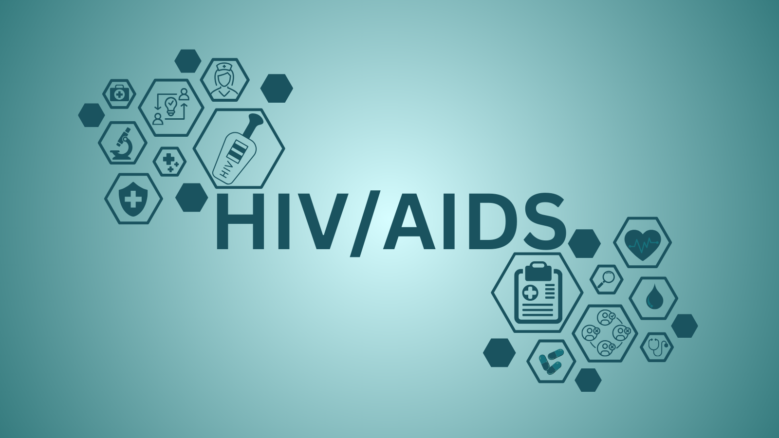 HIV/AIDS green text with some icons