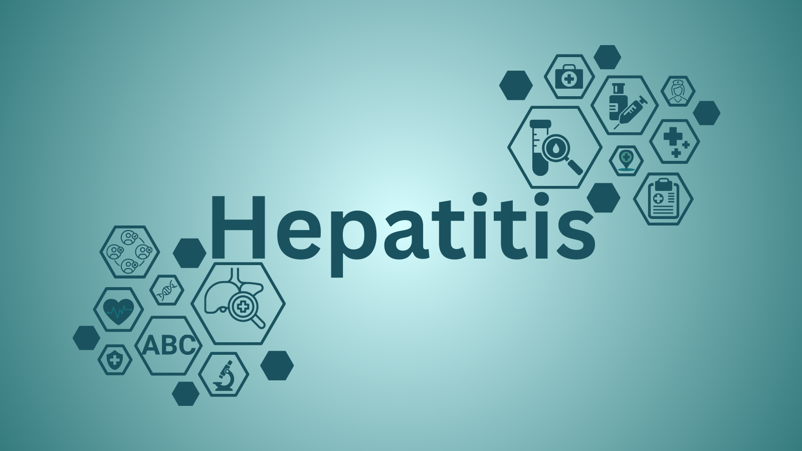 Hepatitis text in green color with some different icons