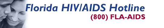 Florida HIV-AIDS Hotline text information with a couple picture
