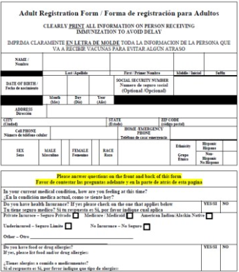 Adult Registration Form Thumbnail