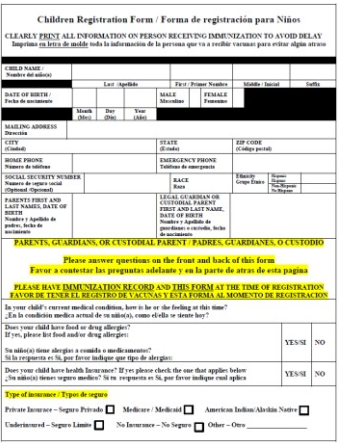 Children Registration Form Thumbnail