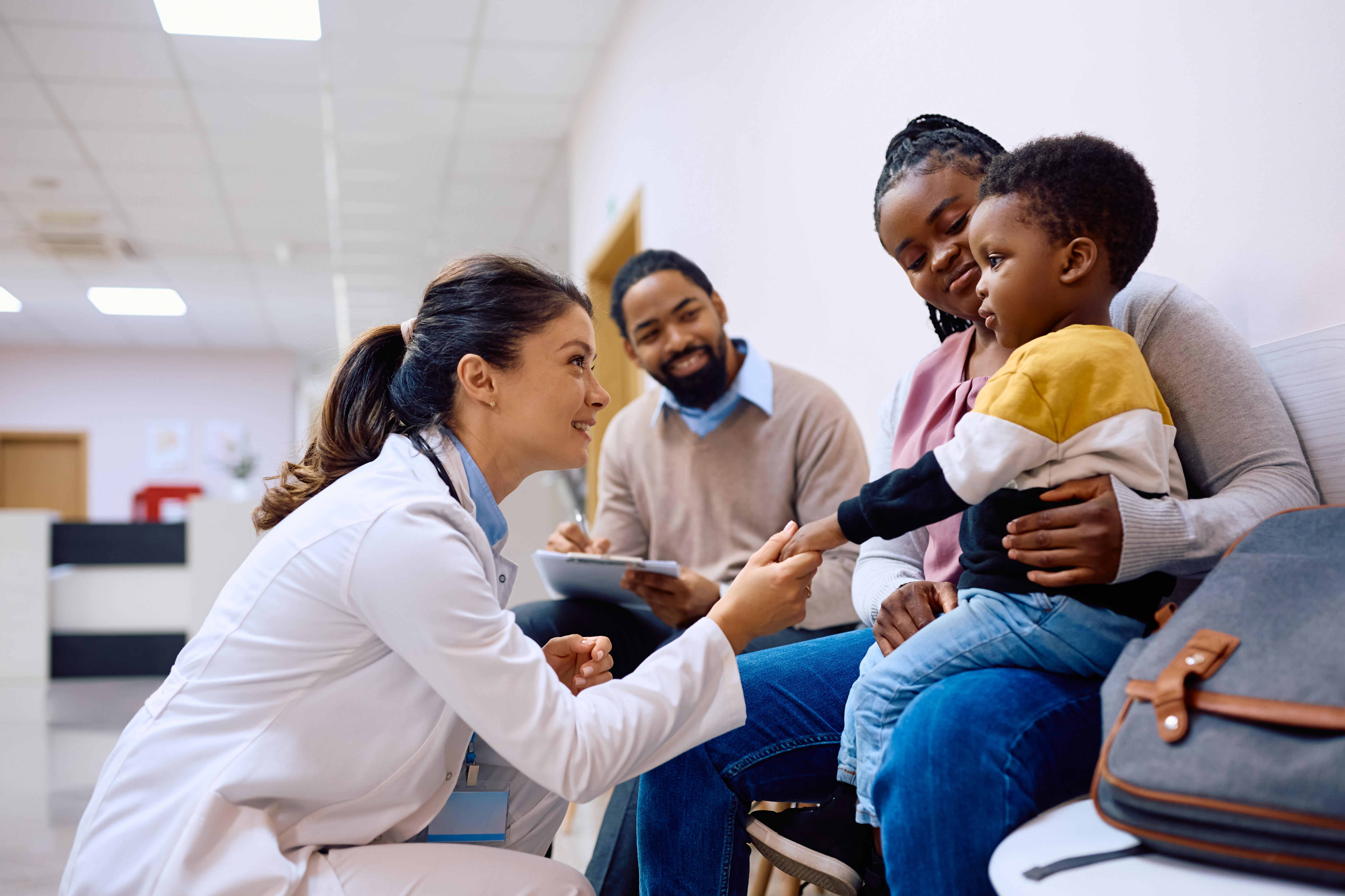 Pediatrician with family